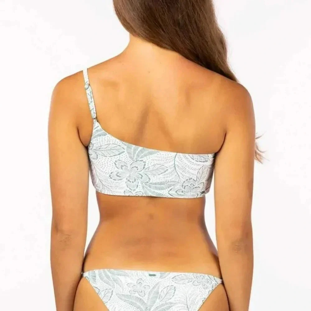 Rip Curl Rio Floral One Shoulder Crop & Cheeky Coverage Bottoms, teal - Picture 5 of 16